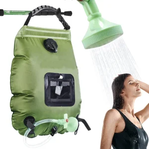 1pcs 20 Liter Portable Solar Heated Camping Shower Bag With Detachable Hose Switch Shower Head Suitable For Camping Trips