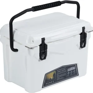 Portable Ice Cooler, Heavy Duty Ice Chest with Portable Cup Holder, Fish Ruler, Bottle Openers, Camping Cooler for Beach Boat