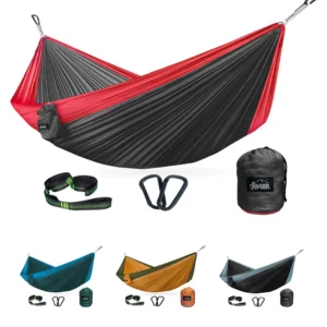 Portable Camping Tourist Parachute Cloth Hammocks Outdoor Garden Travel Sleeping Hanging Hammock Swing Nature Hike