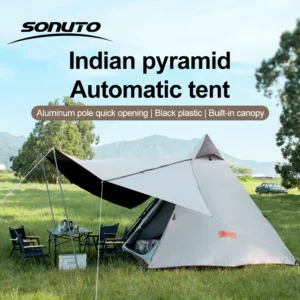 Sonuto Instant Pyramid Tent 5-8 Person Waterproof Windproof with Sun Protection Easy Pop Up Camping Tent for Beach Festival