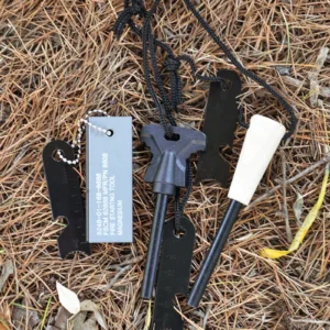 Large Size Flint Lighter Set Wooden Handle Magnesium Stick Outdoor Survival and Rescue Equipment Camping EDC Tool