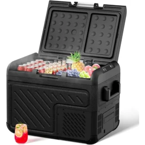 Car Refrigerator 40Liter 42qt RV Refrige with 12/24V DC 110-240V AC Portable Freezer Electric Compressor Cooler For Car RV Camp