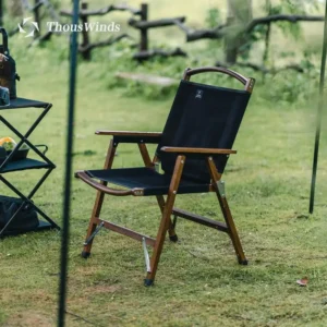 Thous Winds Solid Wood Camping Chair Outdoor Folding Kermit Chair Travel Portable Emotional Picnic Camping Supplies Equipment